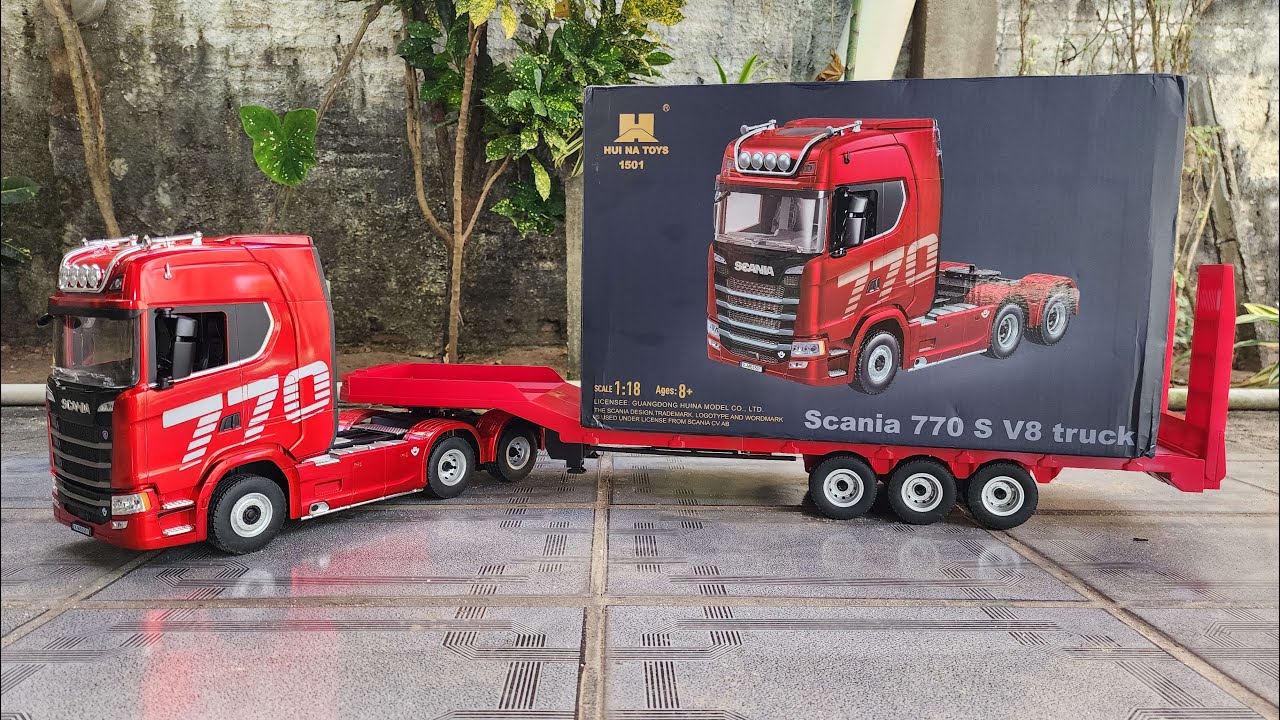 enamórate del camión rc Huina Scania 770S V8 1/18